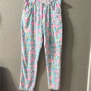 Gretchen Scott Flamingo Print Cotton Pants Size Medium